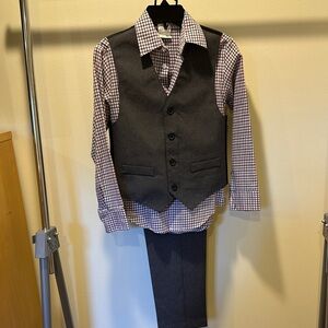 Van Heusen Kids Matching Set - Gray and Red Plaid